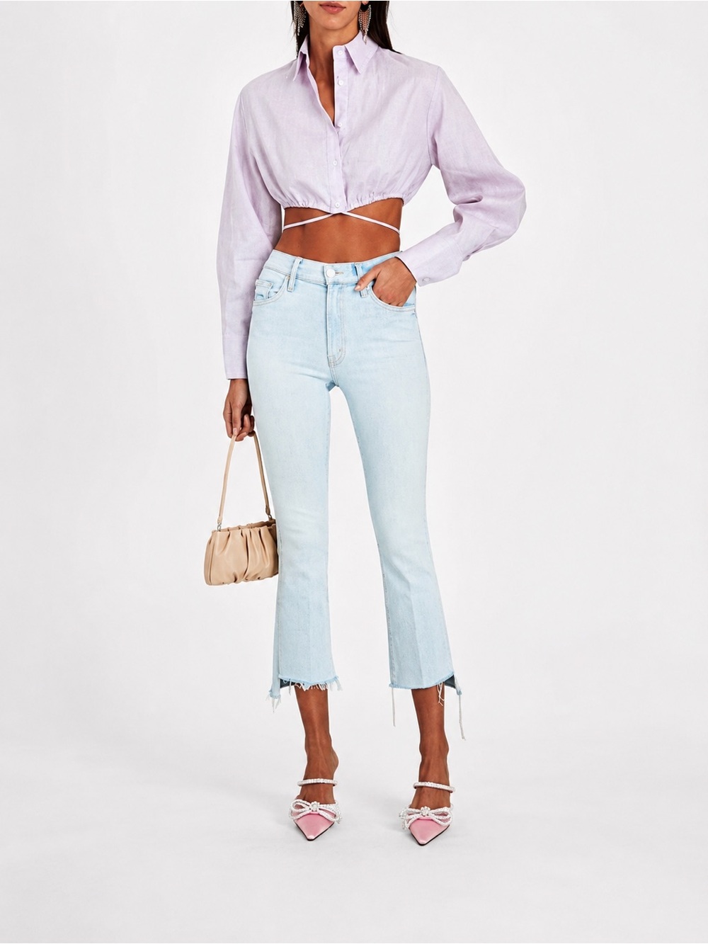 MOTHER The Insider Crop Step Fray Jeans Sexico Mexico Wash 29 High Rise